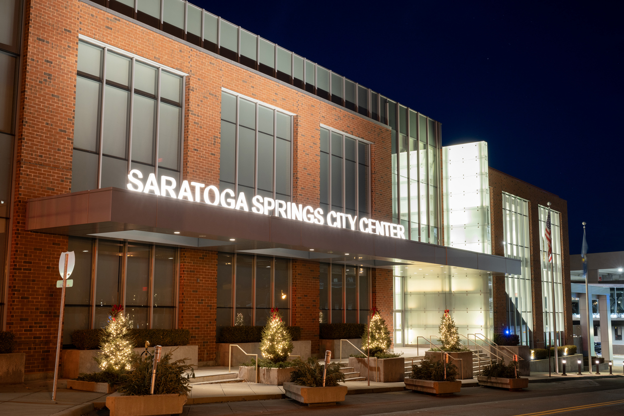 Saratoga Springs City Center at night