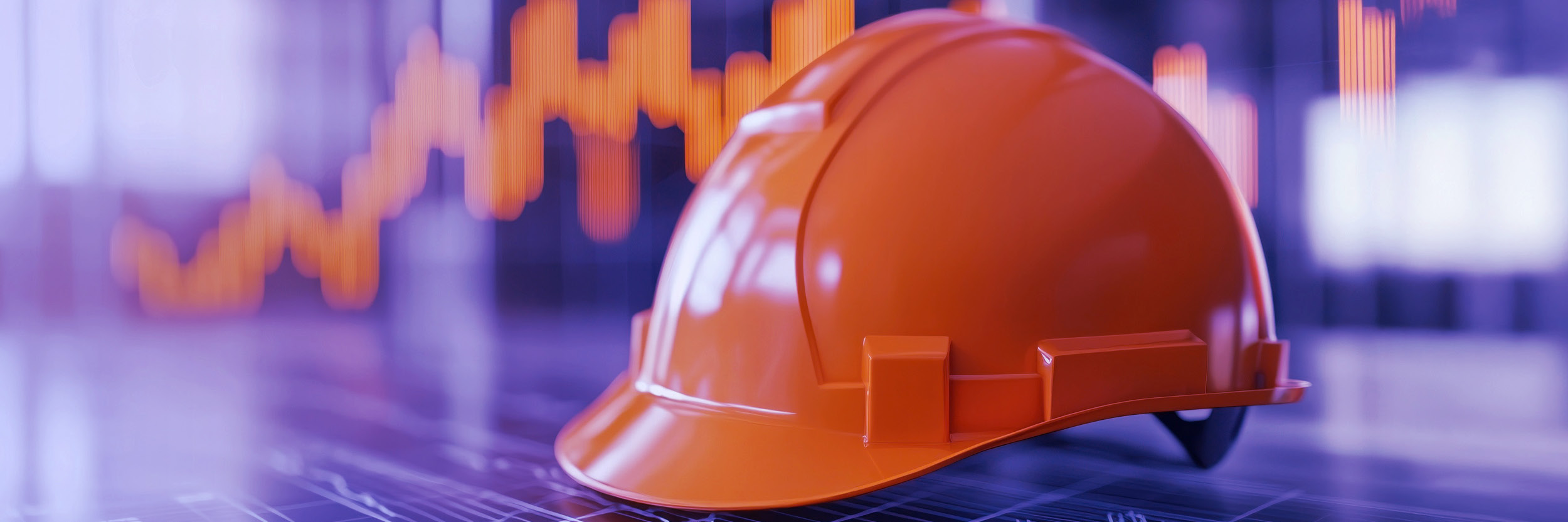 Construction hat resting on ground