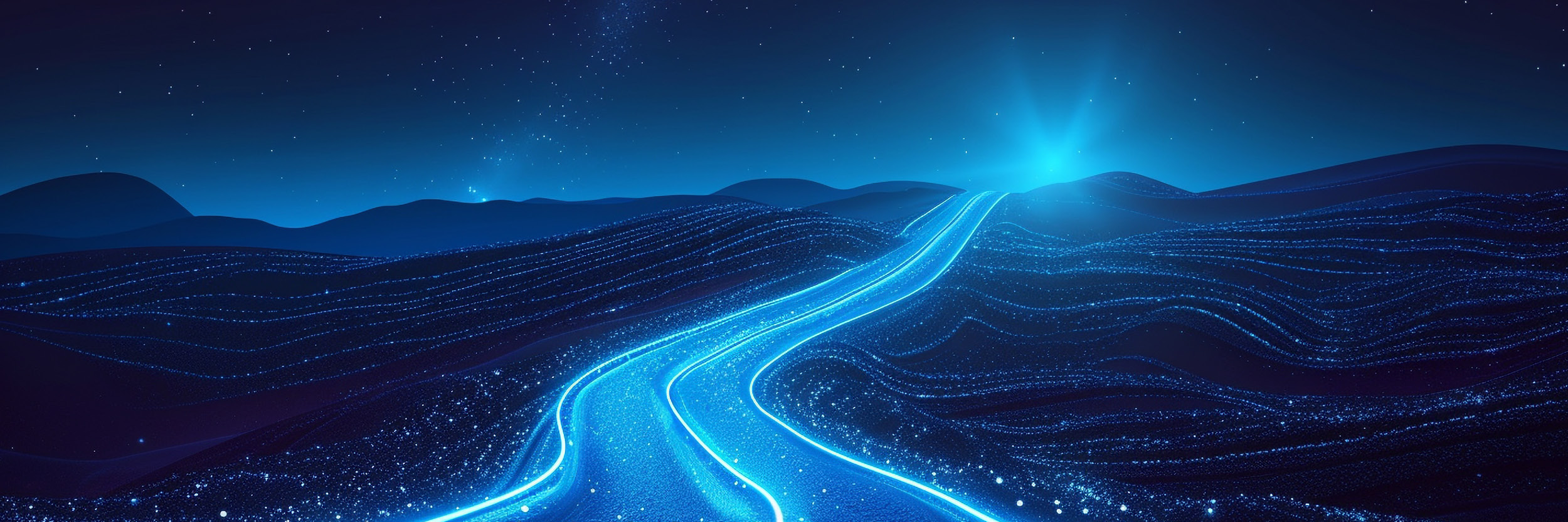 dark illuminated path