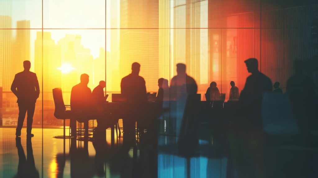 Business People Silhouette Working Meeting Conference Concept