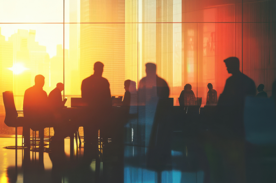 Business People Silhouette Working Meeting Conference Concept