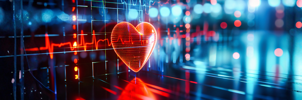 Health and heart care technology, medical concept with digital pulse in a modern healthcare background